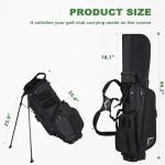 UNIHIMAL 8-Way Golf Stand Bag, Lightweight Walking Golf Bag with Full-Length Dividers, Cooler Pocket and Rain Hood, for Men Women, Dark Black