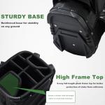 UNIHIMAL 8-Way Golf Stand Bag, Lightweight Walking Golf Bag with Full-Length Dividers, Cooler Pocket and Rain Hood, for Men Women, Dark Black