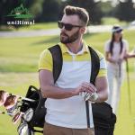 UNIHIMAL 8-Way Golf Stand Bag, Lightweight Walking Golf Bag with Full-Length Dividers, Cooler Pocket and Rain Hood, for Men Women, Dark Black