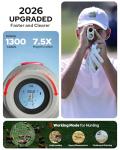 SIGHTFLAG GF2 Golf Rangefinder with Slope, 1300 Yards Laser Range Finder, 7.5X Magnification, Flag Pole Locking Vibration 0.3 Yard Accuracy, Rechargeable Magnetic Golf Accessories Gift for Men Women
