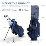 KVV Junior Golf Clubs Set Ages 6-8, Complete Kids Golf Set with Lightweight Stand Bag, Driver, Hybrid, Irons & Putter Right Handed for Girls & Boys (Navy, Ages 6-8)