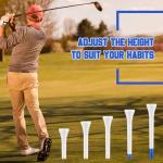 Mudder 600 Pack Golf Tees Bulk Wooden Golf Tees Multicolor Wood for Men Balls Accessories (3-1/4 Inch,Blue,White)