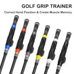 Golf Grip Trainer, Molded Training Aid for All Levels of Golfers - Fix Swing Grip, Master Hand Position, Correct Grip Posture, Golf Accessories, Black