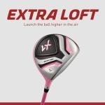 Precise X7 Junior Complete Kids Golf Clubs Set - Boys & Girls Right Handed Kids Golf Set w/ Driver, Hybrid, Irons, Putter, Stand Bag & Headcovers - Youth Golfing Clubs Sets for Ages 3-5 - Pink