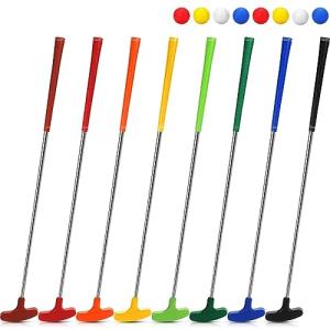 Hiboom 8 Pack Golf Putter Bulk Putter for Left and Right Handed Golfers with 8 Practice Golf Balls(33 Inch,Multi Color)