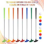 Hiboom 8 Pack Golf Putter Bulk Putter for Left and Right Handed Golfers with 8 Practice Golf Balls(33 Inch,Multi Color)