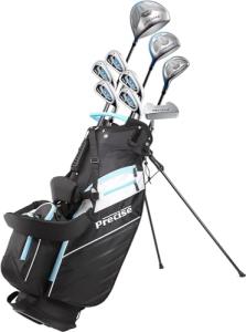 Precise AMG Ladies Complete Right Handed Golf Club Set | Complete Regular & Petite Womens Golf Clubs Set | w/ 3 HC's, Lightweight Shafts & Spacious Stand Bag w/Storage Pockets & Dual Carrying Straps