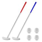 Golf Putters, 2 Pack Putters for Men & Women Two-Way Mini Putter Right or Left Handed Golfers with 2 Practice Golf Balls for Teenagers and Adults(Red and Blue)
