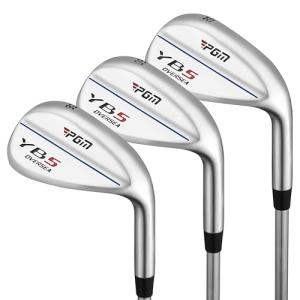 PGM 3 Club Wedge Set for Men Right Handed with 52 56 60 Degrees, CNC Milled Full Face Approach Stand Lob Golf Wedge for High Forgiveness and Spin