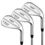 PGM 3 Club Wedge Set for Men Right Handed with 52 56 60 Degrees, CNC Milled Full Face Approach Stand Lob Golf Wedge for High Forgiveness and Spin