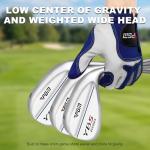 PGM 3 Club Wedge Set for Men Right Handed with 52 56 60 Degrees, CNC Milled Full Face Approach Stand Lob Golf Wedge for High Forgiveness and Spin