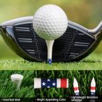 FINGER TEN Bamboo Golf Tees Wood 2 3/4 3 1/4 Inch Wooden Tee Color Bulk 250/500/1000/2000 Count for Men Women Kids (American Flag, 500 Count(3 1/4 Inch))