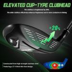 PGM Men's Complete Golf Club Sets - 12 Pieces - 3 Wood (#1,3,5), 1 Hybrid (#4H), 6 Irons(#5,6,7,8,9,PW), 1 Sand Wedge (52°), 1 Putter - Golf Stand Bag, Right Handed+1Inch