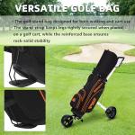 PGM Golf Stand Bag for Men and Women with Cooler, Lightweight and Durable Golf Walking Bag with Adjustable Straps and Waterproof Pockets for Course and Driving Range Use Black Orange