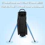 PGM Golf Stand Bag for Men and Women with Cooler, Lightweight and Durable Golf Walking Bag with Adjustable Straps and Waterproof Pockets for Course and Driving Range Use Black Orange