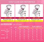 PGM Junior Golf Club Complete Set Includes Driver, Hybrid, 7, 9, Wedge Irons, Putter, Stand Bag Right Handed for Children Kids 6-8, 6 Pieces Youth Golf Clubs with 2 Headcovers for Boys & Girls