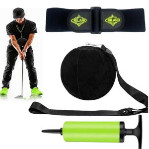 Crilano Golf Swing Training Aid, Adjustable 2026 Essential Golf Training Ball Smart Ball Golf Accessories Fix Chicken Wing Improve Swing Stability Assist Golf Swing Trainer for Beginner (T1)