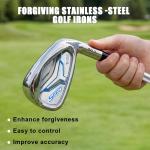 PGM 10 Piece Professional Complete Golf Club Set for Children Youth Junior(Age 9-13) Right Handed with Golf Stand Bag and Covers, R&A and USGA International Golf Set Certificated