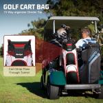 Beutyal Cart Golf Bag 15 Way Organizer Divider Golf Cart Bags Lightweight Golf Club Bags for Men Women with Cooler, Rain Cover