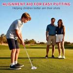 PGM Kids Junior Putter Golf Club Right Handed, Soft Grip Putter with Alignment line for Age 8-12, White Rose Pink JRTUG017