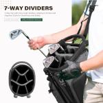 UNIHIMAL Golf Stand Bag with 7 Way Top Dividers, Lightweight Golf Bags for Men Women with Multiple Pockets, Dual Straps (Gray)