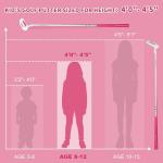 PGM Kids Junior Putter Golf Club Right Handed, Soft Grip Putter with Alignment line for Age 8-12, White Rose Pink JRTUG017