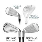 XDriveMax 7-Piece Men's Complete Golf Clubs Set (Clubs Only), Advanced Performance Set with 460cc Driver, Fairway Wood, Hybrid, Irons and Putter, Regular Flex (No Golf Bag Included),Right,White