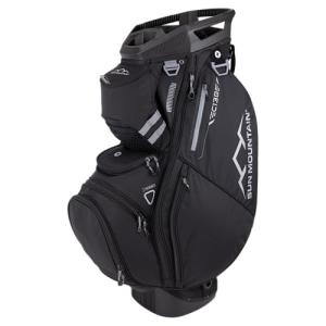 Sun Mountain Men's C130 Lightweight Cart Golf Bag 14-Way Top - 11 Pockets, Smart Dual Strap System, Push-Electric-Riding Cart Compatible Compression Base, 2025 Model - Black
