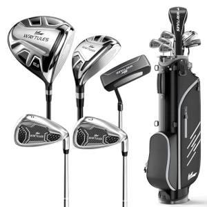 6-Piece Complete Golf Club Set for Men – Adult Golf Clubs with Stand Bag, Driver, Hybrid, 7/P Irons & Putter, Right Handed