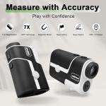 JUSDOO Golf Rangefinder with Slope, 1200 Yards Laser Rangefinder for Golfing and Hunting, 7X Magnification with High-Precision, Flag Pole Locking Vibration, Rechargeable Battary, with Carrying Case