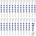 Sosation 200 Pieces Bamboo Golf Tees 3-1/4'' Inch Wooden Golf Tees Reduce Friction and Side Spin(White and Blue)