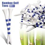 Sosation 200 Pieces Bamboo Golf Tees 3-1/4'' Inch Wooden Golf Tees Reduce Friction and Side Spin(White and Blue)