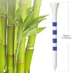 Sosation 200 Pieces Bamboo Golf Tees 3-1/4'' Inch Wooden Golf Tees Reduce Friction and Side Spin(White and Blue)