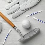 Sosation 200 Pieces Bamboo Golf Tees 3-1/4'' Inch Wooden Golf Tees Reduce Friction and Side Spin(White and Blue)