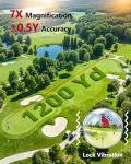 Leexox Golf Rangefinder with Slope Switch, Rechargeable Range Finder with Flag Lock Vibration, 7X Magnification Golf Rangefinder 1200 Yards, Portable with Magnetic Stripe – Tournament Legal, White
