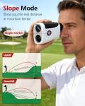 Leexox Golf Rangefinder with Slope Switch, Rechargeable Range Finder with Flag Lock Vibration, 7X Magnification Golf Rangefinder 1200 Yards, Portable with Magnetic Stripe – Tournament Legal, White