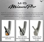 Mizuno Pro M-15 Golf Iron Set 5-GW, Graphite Right Hand, M-15 / Graphite/Stiff, 7 pcs. 5-GW