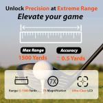 Gogogo Sport Vpro VRP Golf Rangefinder with Slope Switch, 1500/2500 yd, 7X Magnification, Magnet Stripe, ±0.3yd Accuracy, Rechargeable Range Finders for Golfing/Hunting,Golf Accessories