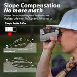 Gogogo Sport Vpro VRP Golf Rangefinder with Slope Switch, 1500/2500 yd, 7X Magnification, Magnet Stripe, ±0.3yd Accuracy, Rechargeable Range Finders for Golfing/Hunting,Golf Accessories