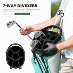 UNIHIMAL Golf Stand Bag with 7 Way Top Dividers, Lightweight Golf Bags for Men Women with Multiple Pockets, Dual Straps (Green)