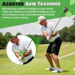 The Connector Golf Training Aid, Swing Trainer for Posture Correction Practice, Golf Training Aids Helps Train Proper Swing Mechanics, Arm Structure, for Golfers at All Levels (Green) (Green)