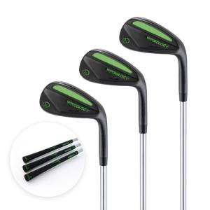 T WINSOLOGY Golf Wedges Set, 52/56/60 Degree Wedges Golf Clubs for Men and Women,Sand Wedge,Pitching Wedges for Men Right Hand,Golf Gift (Black/Green)
