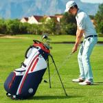 Shopsource 14 Way Golf Stand Bag, Lightweight Golf Bag with Stand for Men Women, Standing Encrypted 900D Oxford Club Bags with Dual Strap, Full Length Dividers, Multiple Pockets, Rain Hood