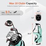 Full Choice Lightweight Golf Stand Bag with 4-Way Full-Length Dividers, Softed Dual Straps & Stand – Ideal Golf Carry Bag for Women and Men, Great for Pitch n Putt Golf Clubs Bag, Mint