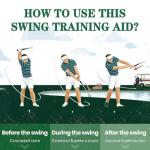 Quewpk Retractable Golf Swing Trainer – Golf Grip Trainer with Arm Band for Right-Handed Golfers, Grip Correction & Swing Click Feedback Training Aid, Indoor & Outdoor Practice, Golf Gifts for Men