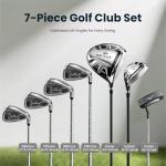 8-Piece Complete Golf Club Set for Men – Adult Golf Clubs with Stand Bag, Driver, Hybrid, 5/7/9/P Irons & Putter, Right Handed
