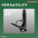 Gowolf 69 Degree Wedge Right Hand - Premium Forged Full Face Golf Wedges for Men, Golf Gap Wedges Sand Wedge Lob Wedge, Golf Clubs CNC Milled Face for More Spin - Great Golf Gifts (Black 69 Degree)