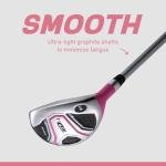 Aspire XD1 Womens Golf Clubs Full Set, Includes Driver, Fairway, Hybrid, 6-PW Irons, Putter, Stand Bag, 3 H/C's, Ultra-Light Graphite Shafts, Golf Clubs Women Left Handed, Comes in 3 Sizes, Pink