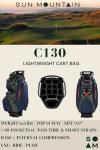 Sun Mountain Men's C130 Lightweight Cart Golf Bag 14-Way Top - 11 Pockets, Smart Dual Strap System, Push-Electric-Riding Cart Compatible Compression Base, 2026 Model - Black-Steel-Red