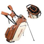 WOSOFE PU Golf Bag with 6/14 Way Top Dividers Automatically Adjustable Dual Straps Elegant Design for Men Women Pu Golf Stand Bag with Multiple Pockets